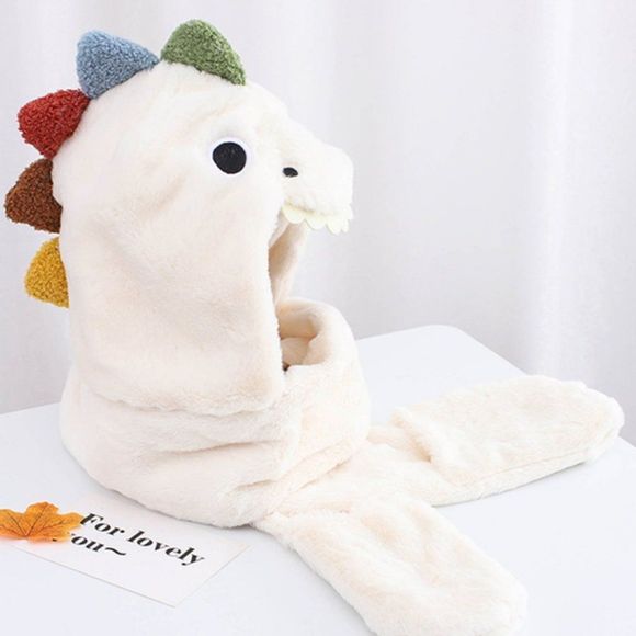 Fluffy Animal Themed Plush Handwarmer Scarf Hat Combo | Fleece Mittens D…